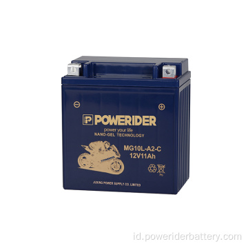 12V 11Ah YB10L-A2 Nano-Gel Tech Motor Starter Baterai
